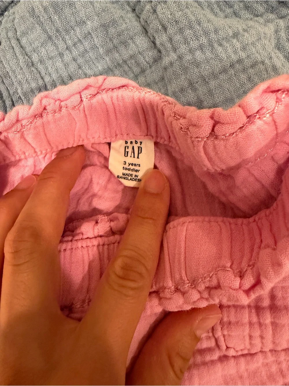 GAP Pink and Light Blue Cotton Gauze Kids Shorts with Ruffle Waist